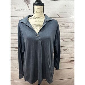 Richer Poorer‎ medium blue long sleeve polo - 2845